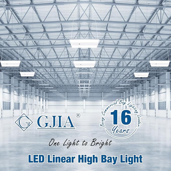 LED Linear High Bay Light, 130W 19500LM 0-10V Dimmable 5000K Daylight, Adjustable High Bay LED Shop Lights Lighting Fixtures for Garage Warehouse Workshop, UL