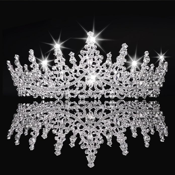 Kamirola Tiaras and Crowns for Women,Tiaras Earrings Necklace, Crystal Bridal Jewelry Set (TR48)
