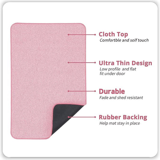 Bath Mat,Ultra Thin Bathroom Runner Rugs,Large Bath Mats for Bathroom,Quick Dry,Non-Slip,Machine Washable,Low Pile,Bath Rug,Shower Outside,Sink,Home Decor Accessories.Pink,1'5"x2'11"(17x35inch)