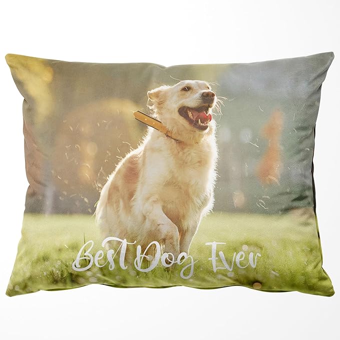 Easycosy Custom Pet Pillow with Picture, Two-Sides Velvet Customized Photo Pillowcase, 20"x30" Personalized Pillowcover with Photo, Custom Christmas Love Keepsake Gifts (No Pillow Insert)