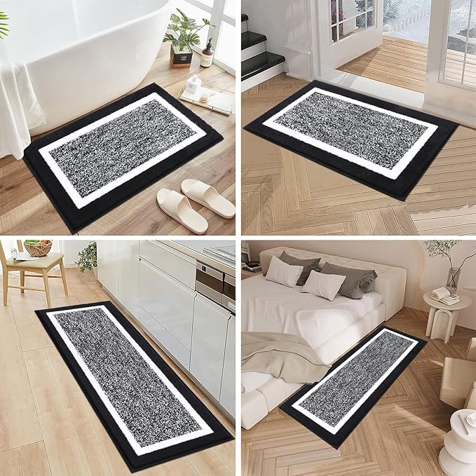 Pauwer Bathroom Sets 2 Piece, Non Slip Bath Mats, Absorbent Shower Rugs for Tub and Shower Floor