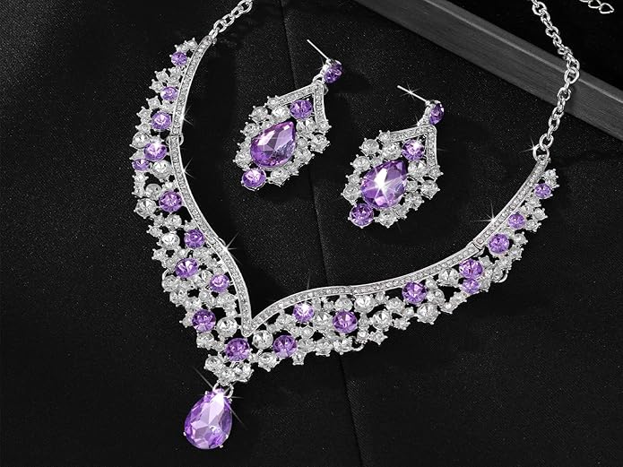 Kamirola Tiaras and Crowns for Women,Tiaras Earrings Necklace, Crystal Bridal Jewelry Set, Costume Party Halloween Prom Pageant Jewelry for Women TR80