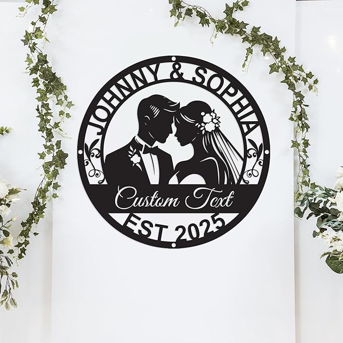 Personalized Home Decoration Metal Name Sign,Valentine's Day Wedding Gift for Couple | Engagement Gift | Bridal Shower Gift | Couples Gift