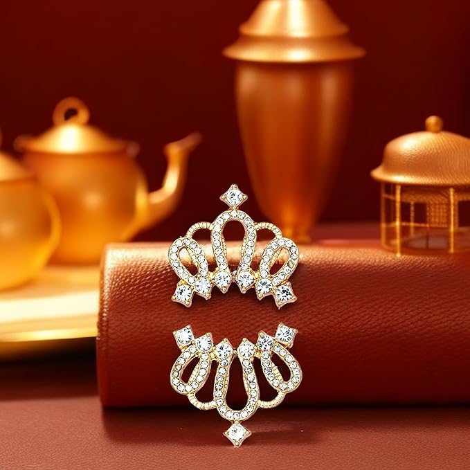 30PCS Crown Rhinestone Jewelry Embellishment for DIY Handmade Hair Accessories Sneakers, Clothes, Party Decorations Gift Box ,Dress,Rhinestone Alloy Appliques Decorative Home Decor (Gold)