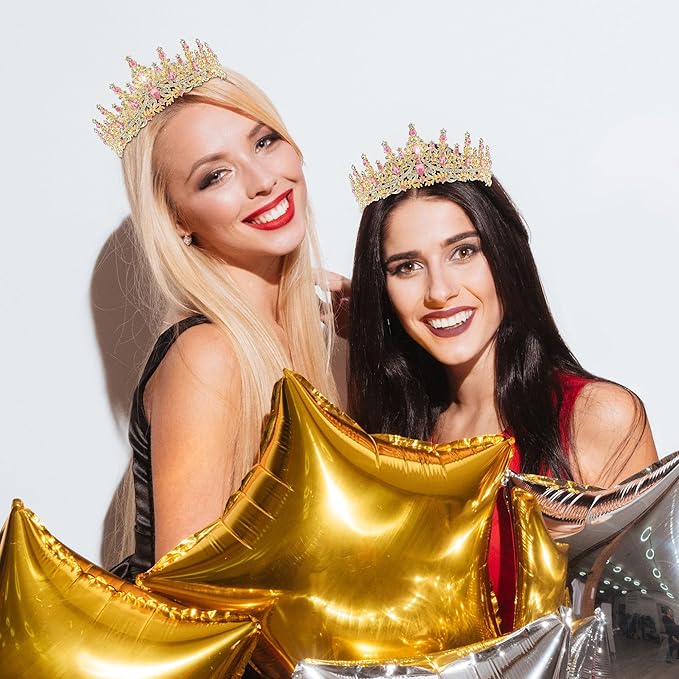 TAROSE Silver Tiaras for Women and Girls, Crystal Gold Crowns for Women, Hair Accessories for Bride/Halloween/Prom/Birthday