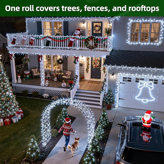 1500 LED Chrstmas Lights, 470ft Outdoor Christmas String Lights with 12 Modes, Cool White LED String Lights with Timer Dimmable Waterproof for Tree Xmas Fence Garden Wedding Party Holiday Decorations