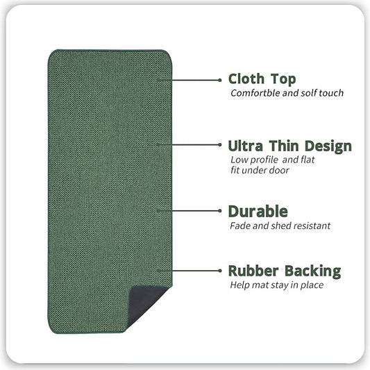 Bath Mat,Ultra Thin Bathroom Runner Rugs,Large Bath Mats for Bathroom,Quick Dry,Non-Slip,Machine Washable,Low Pile,Bath Rug,Shower Outside,Sink,Home Decor Accessories.Green,3'x5'(36x60inch)