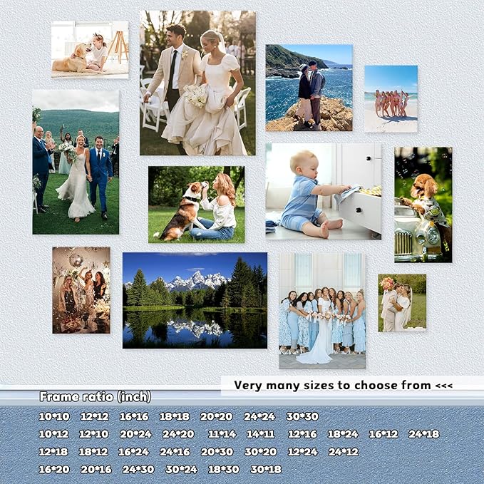 DBLAKI Personalized Custom Canvas Prints - Custom Framed Canvas Prints With Your Photos,Printed Photo To Canvas Wall Art Ideal for Home Decor Gifts Keepsakes 24" x24"