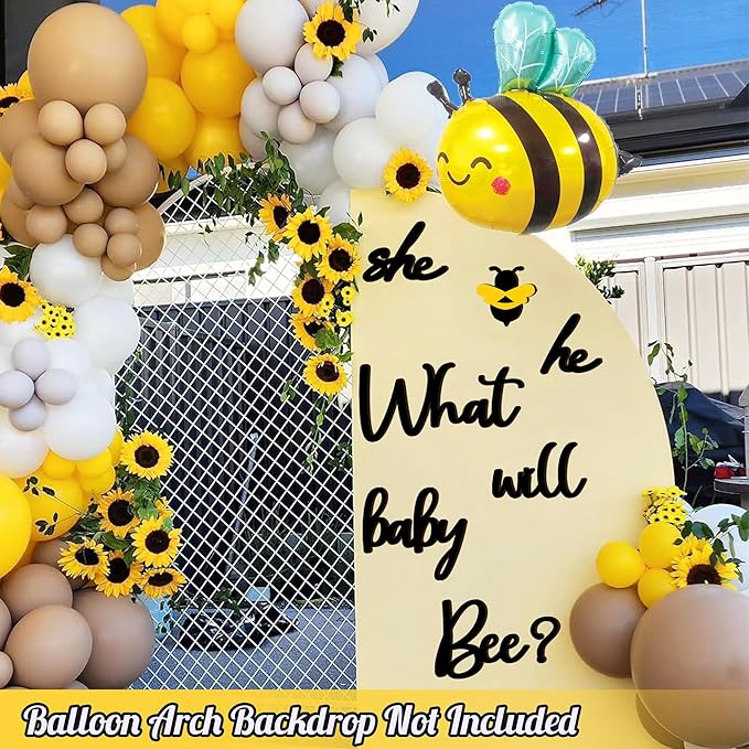 Wooden Baby Bee Gender Reveal Party Decorations Decal He or She What Will Baby Bee Babys Shower Signs for Backdrop Stickers Bumble Bees Theme Boy or Girl Letters for Balloon Arch Banner Supplies