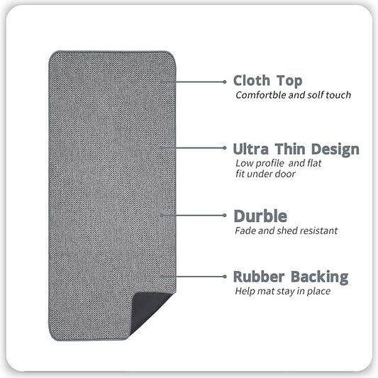 Bath Mat,Ultra Thin Bathroom Runner Rugs,Large Bath Mats for Bathroom,Quick Dry,Non-Slip,Machine Washable,Low Pile,Bath Rug,Shower Outside,Sink,Home Decor Accessories.Grey,2'x6'(24x72inch)
