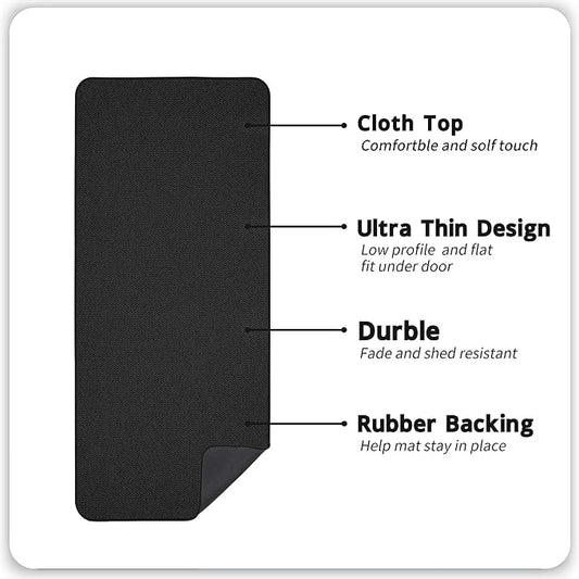 Bath Mat,Ultra Thin Bathroom Runner Rugs,Large Bath Mats for Bathroom,Quick Dry,Non-Slip,Machine Washable,Low Pile,Bath Rug,Shower Outside,Sink,Home Decor Accessories.Black,3'x6'(36x72inch)