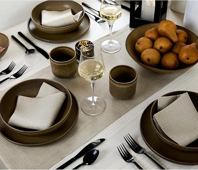 Solino Home Linen Natural Table Runner 72 Inches Long - 100% Pure Linen Dining Table Runner 14 x 72 Inch for Fall, Autumn, Christmas, Holiday, New Year - Fete
