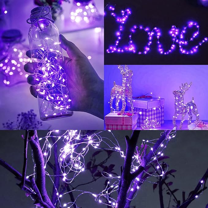 12 Pack Fairy Lights Battery Operated String Lights,7FT 20LED Waterproof Silver Wire Christmas Lights Outdoor,Firefly Mini Lights for Bedroom Party Birthday Wedding Indoor Decorations.