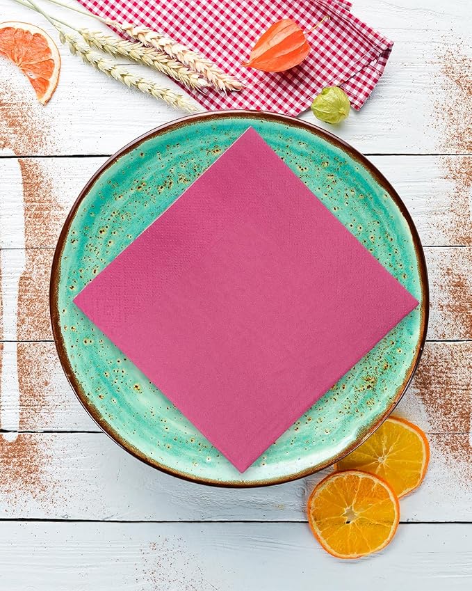 240 Count Dinner disposable Napkins Paper Peach Pink Napkin for Cocktail Birthday, Wedding, Party, Lunch, Dessert Napkins(5 * 5inch)
