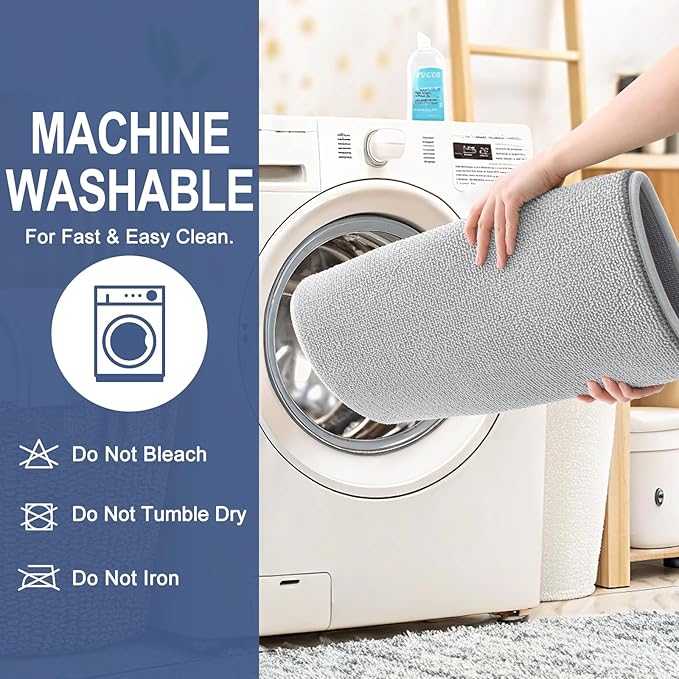 OLANLY Thick Memory Foam Bath Mats Rugs 40x32, Extra Soft Absorbent Bathroom Rug, Quick Dry Bath Mat, Non-Slip, Machine Washable Carpet for Bathroom, Tub and Shower, Home Decor Accessories, Light Grey