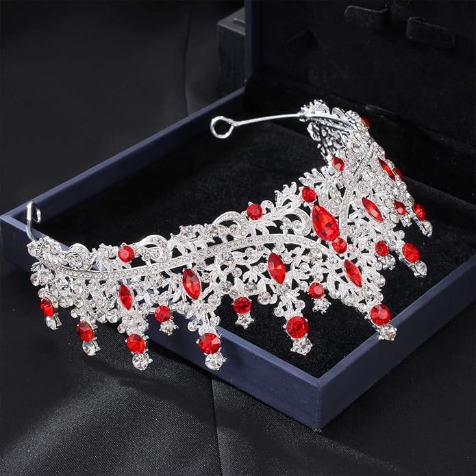 Kamirola Tiaras and Crowns for Women,Tiaras Earrings Necklace, Crystal Bridal Jewelry Set (TR48)