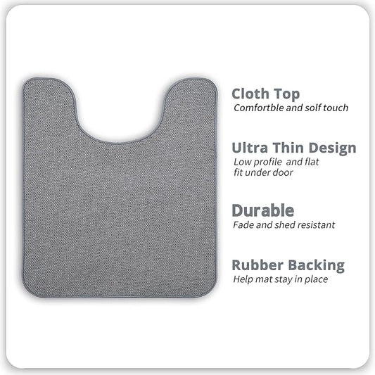 Toilet Rugs U Shaped Bathroom Rug,Machine Washable Non Slip Quick Dry Super Absorbent Ultra Thin Toilet Mats for Bathroom Toilet.Grey,1'8"x2'(20x24inch)
