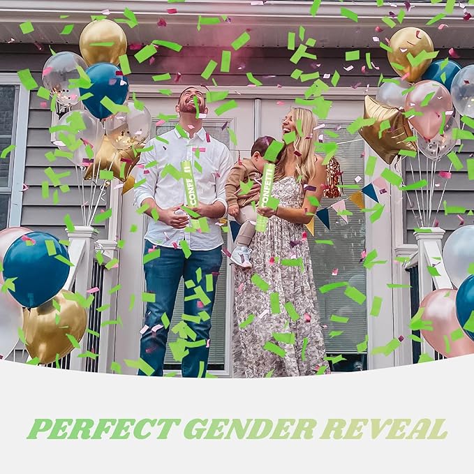 Confetti Cannon Green Biodegradable Confetti Poppers 12Pack Party Poppers Confetti Shooters Green Confetti Sticks for Wedding Graduation Engagement Anniversary Bridal Shower Valentines Day Birthday