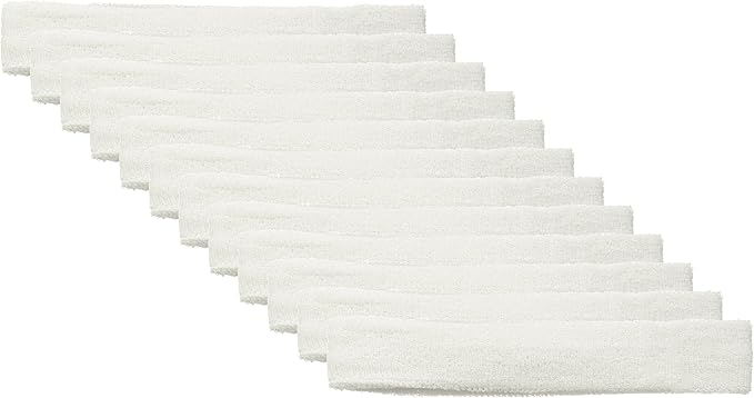 12 Sweatbands Cotton Sports Headbands Terry Cloth Moisture Wicking Athletic Basketball Headband by Kenz Laurenz