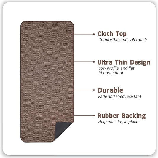Bath Mat,Ultra Thin Bathroom Runner Rugs,Large Bath Mats for Bathroom,Quick Dry,Non-Slip,Machine Washable,Low Pile,Bath Rug,Shower Outside,Sink,Home Decor Accessories.Brown,1'9"x3'11"(21x47inch)