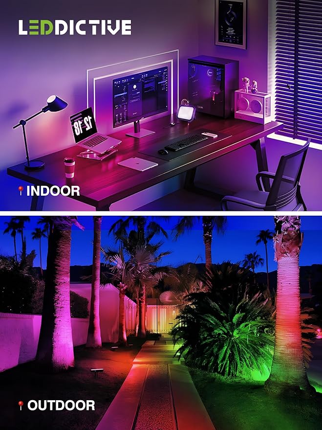 2 Pack RGB LED Flood Light 50W, 500W Equivalent 5000 LM Outdoor Landscape Flood Lights with 2 Remote, IP66 Waterproof Outdoor Light for Christmas Party Stage Uplight Wall Wash