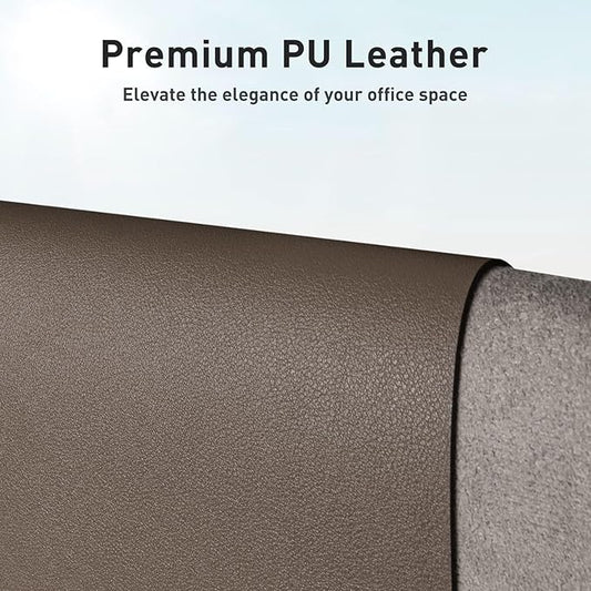 Aothia Faux Leather Desk Mat – Large Mouse Pad, Non-Slip PU Leather Blotter, Waterproof Writing Surface for Office and Home (Coffee, 47.2" x 23.6")