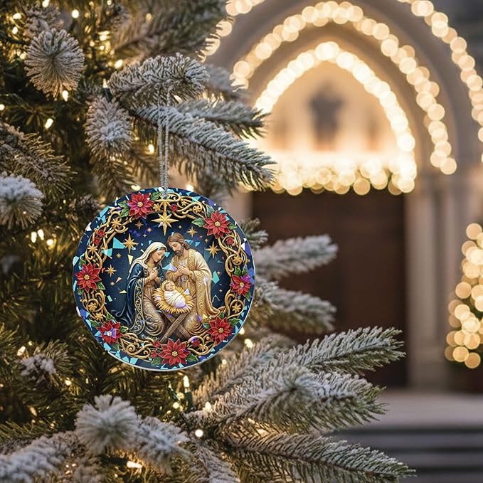Nativity Christmas Ornament 2025 - Christian Christmas Ornaments β Religious Oranament β Christmas Tree Ornament β Religious Holiday Keepsake Gift