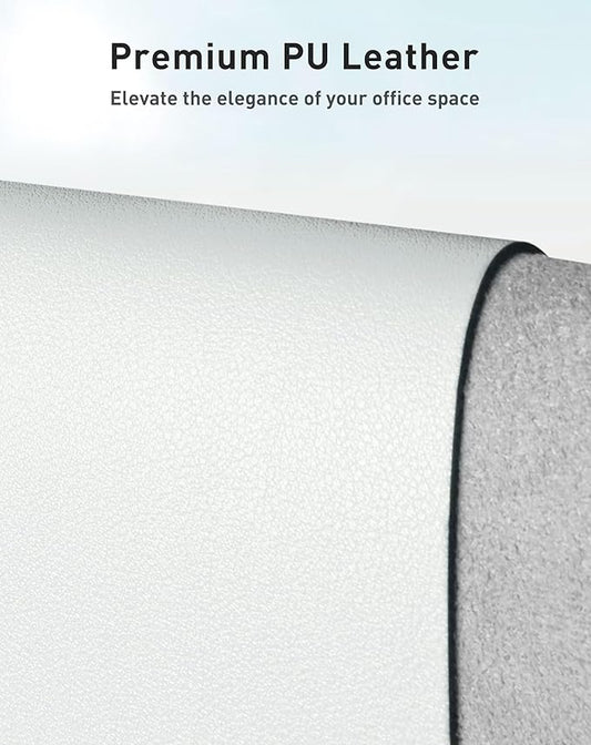 Aothia Faux Leather Desk Mat - Large Mouse Pad, Non-Slip PU Leather Blotter, Waterproof Writing Surface for Office and Home (Barely Grey, 40" x 24")