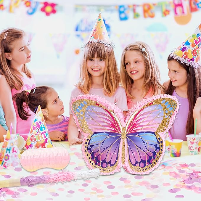 Small Butterfly Party Decorations, Butterfly Birthday Party Favors with Stick and Blindfold, Girls Butterfly Party Supplies, Fairy Theme Party Decorations