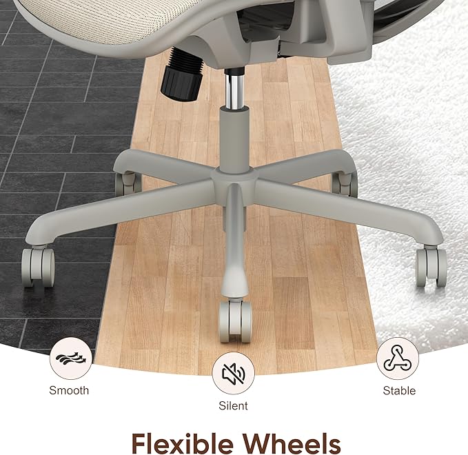 ELABEST Mesh Office Chair,Ergonomic Computer Desk Chair,Sturdy Task Chair- Adjustable Lumbar Support & Armrests,Tilt Function,Comfort Wide Seat,Swivel Home Office Chair