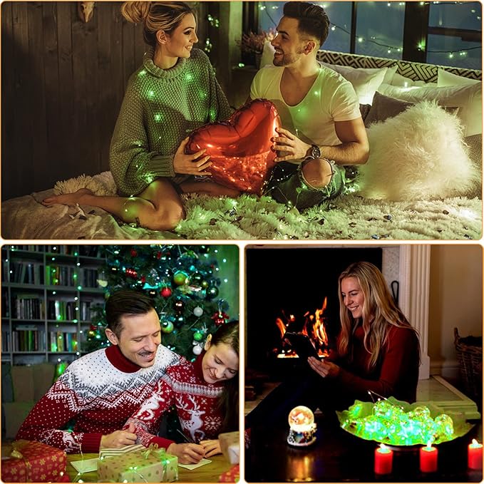 12 Pack Fairy Lights Battery Operated String Lights,7FT 20LED Waterproof Silver Wire Christmas Lights Outdoor,Firefly Mini Lights for Bedroom Party Birthday Wedding Indoor Decorations Home Decor