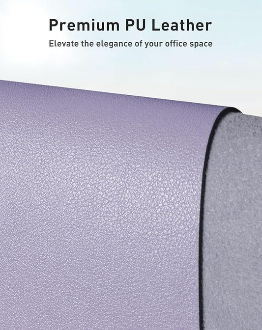 Aothia Faux Leather Desk Mat - Large Mouse Pad, Non-Slip PU Leather Blotter, Waterproof Writing Surface for Office and Home (Lavender, 40" x 24")