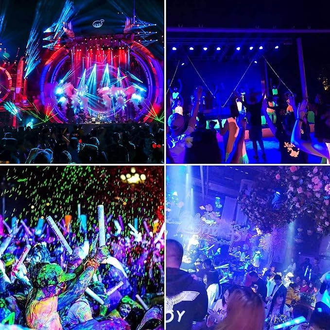 2 Pack 300W LED Black Lights Outdoor, Flood Blacklight Light with Plug, 395nm to 410nm IP66 Waterproof for Dance Party, Glow in The Dark, Stage Lighting, Body Paint, Fluorescent Poster, Neon Glow