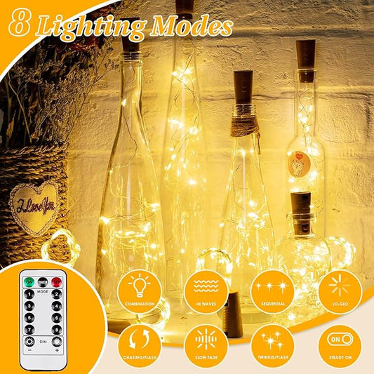 2 Pack Total 40FT 120LED Fairy Lights Battery Operated with Rmote, Waterproof Twinkle Lights with Timer Indoor Outdoor, Cuttable String Light for Bedroom, Classroom, Wedding, DIY, Christmas Decor