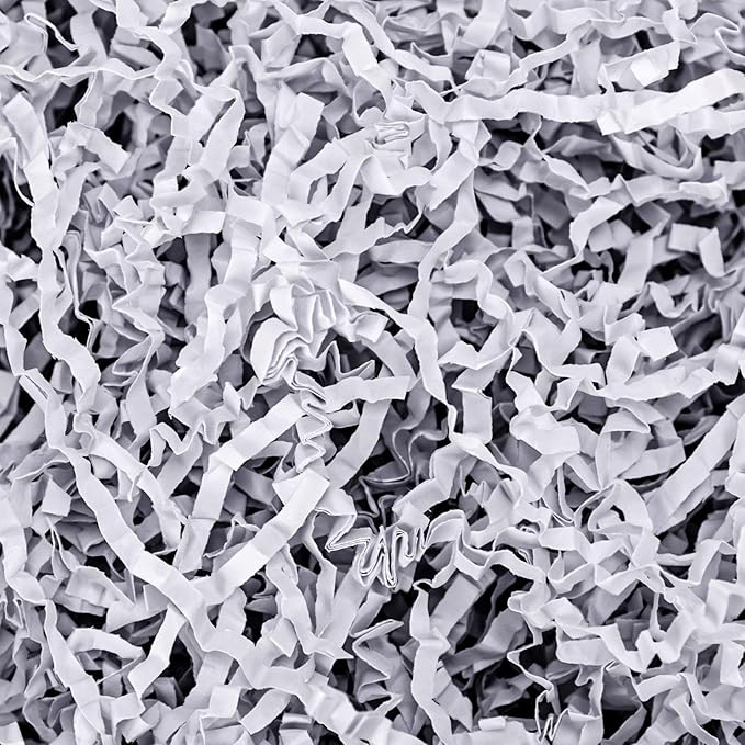 VGOODALL 2LB White Crinkle Paper Filler, Shredded Confetti Paper for Gift Basket Filling Wedding Anniversary Party Gift Box Filler Stuffing