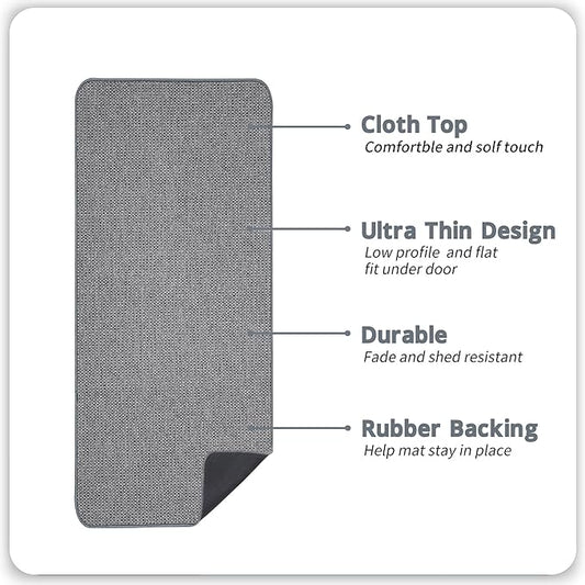 Bath Mat,Ultra Thin Bathroom Runner Rugs,Large Bath Mats for Bathroom,Quick Dry,Non-Slip,Machine Washable,Low Pile,Bath Rug,Shower Outside,Sink,Home Decor Accessories.Grey,1'9"x3'11"(21x47inch)