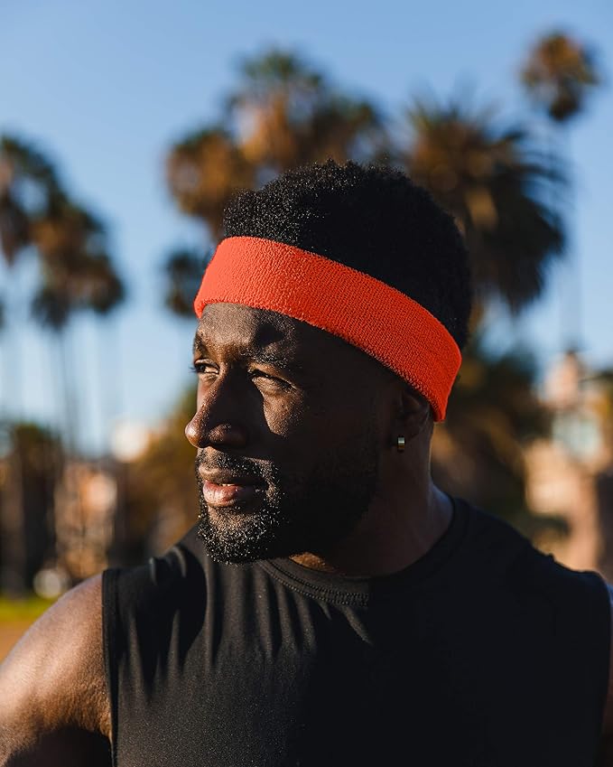 Suddora Workout Headband for Men and Women, Moisture-Wicking Athletic Sweatband, Lightweight Cotton Terry Cloth Bands for Basketball, Tennis, Football, Gym, Running, Cosplay & Costumes