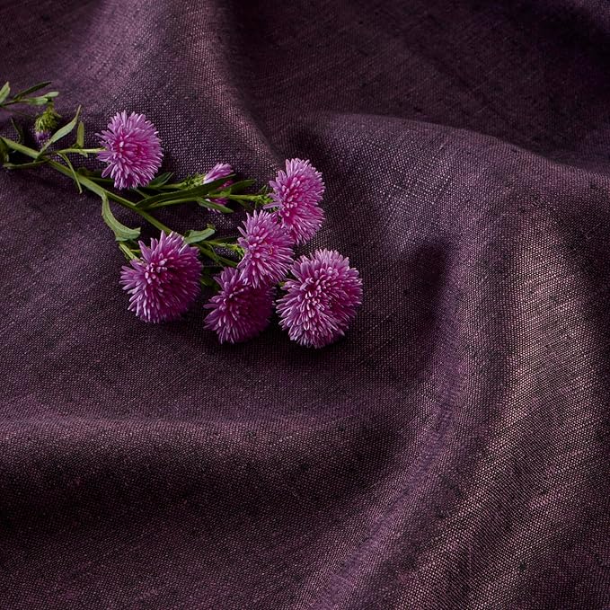 Solino Home Linen Grape Tablecloth 60 x 156 Inch - Athena, 100% Pure Linen Rectangle Tablecloth - Machine Washable Table Cloth for Fall, Autumn, Christmas, New Year