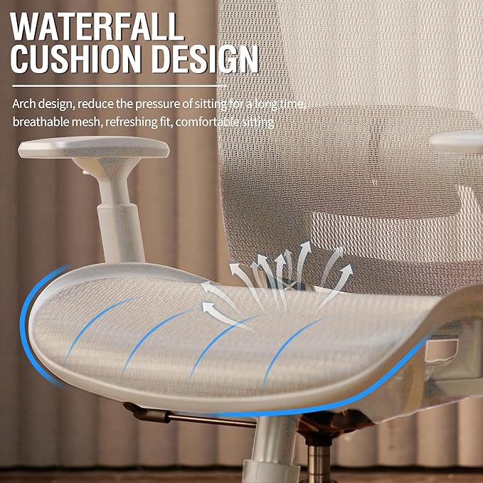 ELABEST Mesh Office Chair,Ergonomic Computer Desk Chair,Sturdy Task Chair- Adjustable Lumbar Support & Armrests,Tilt Function,Comfort Wide Seat,Swivel Home Office Chair