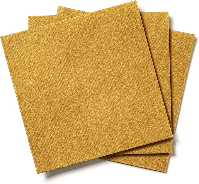 AMERICAN HOMESTEAD Gold Cocktail Napkins - Premium 4.75"x4.75" Disposable Linen-Like Beverage Napkins - Bulk Square Party Bar Serviettes for Weddings, Parties, Events, and Everyday Use - 100 Count