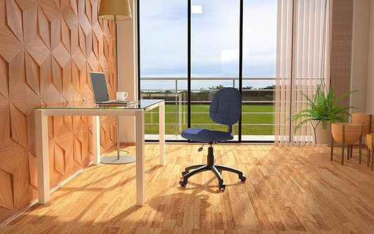 Boss Office Products B315-BE Perfect Posture Delux Fabric Task Chair Without Arms in Blue, 250