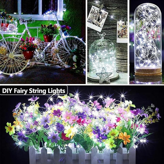 Joomer Battery String Lights, 4 Pack Total 64FT 200 LED Battery Operated String Light, Twinkle Fairy Lights with Timer for Home, Garden, Store, Party, Holiday, Indoor Decor(White)
