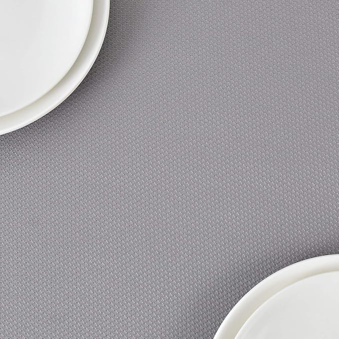 maxmill Jacquard Tablecloth Stain Resistant Waterproof Wrinkle Resistant Spillproof Washable Soft Textured Table Cloth for Dining Room, Indoor and Outdoor Use, Rectangle 60 x 140 Inch, Light Gray