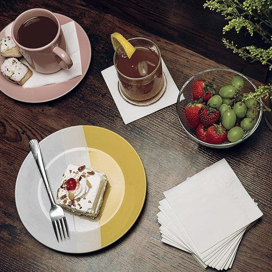 1100 Pack Cocktail Napkins Paper - Quality 3-Ply White Beverage Napkins - Restaurant, Event, Bar Napkins - Perfect Size Dessert Napkins - Party Napkins Bulk - Elegant Wedding Napkins Disposable