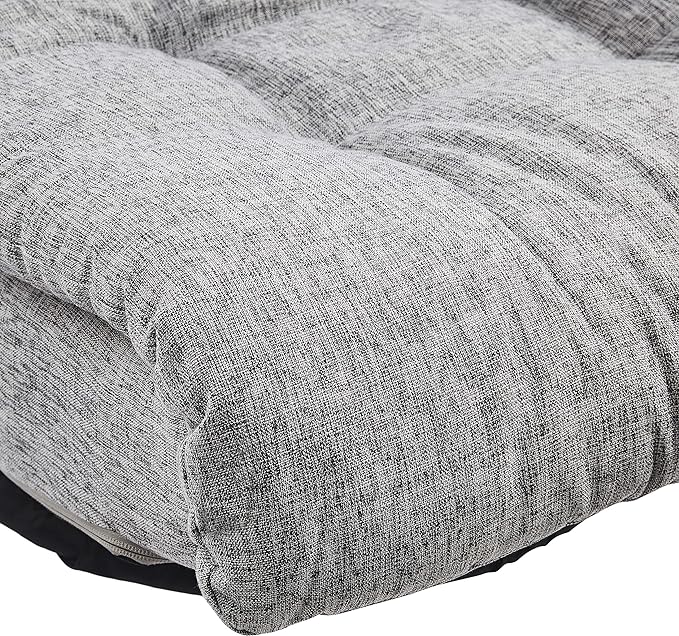 Amazon Basics Swivel Foam Lounge Chair with Headrest, Floor-Compatible, Adjustable, Gaming, 26.3D x 23.5W x 13.7H in, Grey