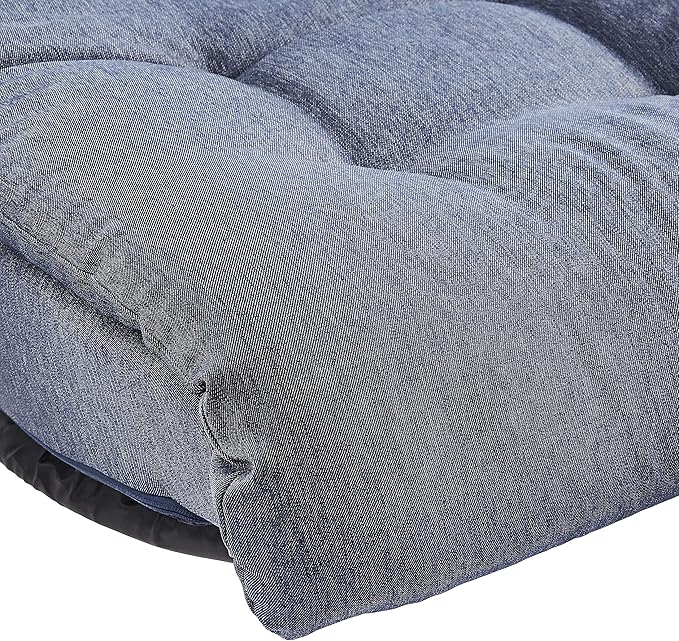 Amazon Basics Swivel Foam Lounge Chair with Headrest, Adjustable Backrest, Floor-Compatible, Foldable, Gaming, 26.3"D x 23.5"W x 13.7"H, Denim Blue