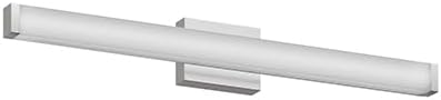 Modern LED Bathroom Vanity Light 32.7 Inch Square with Brushed Nickel Finish Dimmable 18W 6000K Cool White Wall Bar Fixture Over Mirror