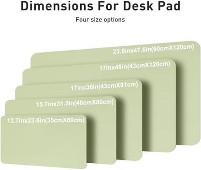 Aothia Faux Leather Desk Mat – Large Mouse Pad, Non-Slip PU Leather Blotter, Waterproof Writing Surface for Office and Home (Grass Green, 47.2" x 23.6")