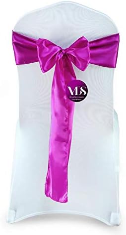 VDS Satin Chair Sashes Chair Cover back Tie Sateen Bows Ribbon for Wedding Birthday Graduation Engagement Ceremony Event Party Banquet Venue Hotel all Dining Chair Decoration (300PC) (Magenta Violate)
