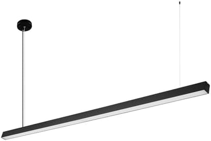 8FT Linkable LED Linear Light, 100W 100-130v Seamless Connection, 3 Mode Triac Dimmable Linear led Light Fixture, 3000-6000K Color Changing, Dimmable Hanging Office Shop Light, Black